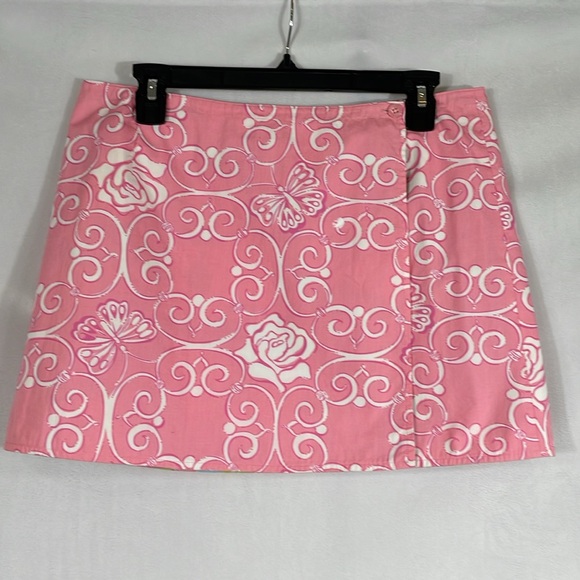 Vintage Lilly Pulitzer Reversible Wrap Mini Skirt Size 6 EUC - Picture 4 of 11